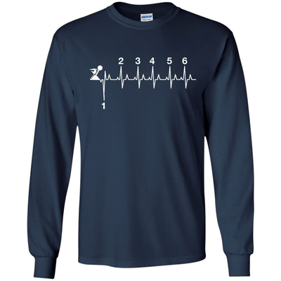 Heartbeat Gear Shifting-T-Shirt & Hoodie-Long Sleeve T-Shirt-Navy