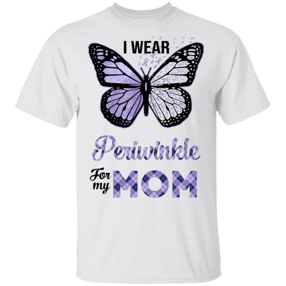 I Wear Periwinkle For My Mom Butterfly Stomach Cancer-T-Shirt & Hoodie-Classic T-Shirt-White