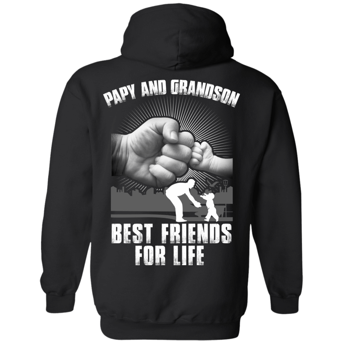 Papy And Grandson Best Friends For Life-T-Shirt & Hoodie-Pullover Hoodie-Black