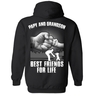 Papy And Grandson Best Friends For Life-T-Shirt & Hoodie-Pullover Hoodie-Black