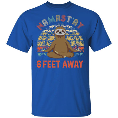 Funny Yoga Sloth Namast'ay 6 Feet Away-T-Shirt & Tank Top-Classic T-Shirt-Royal