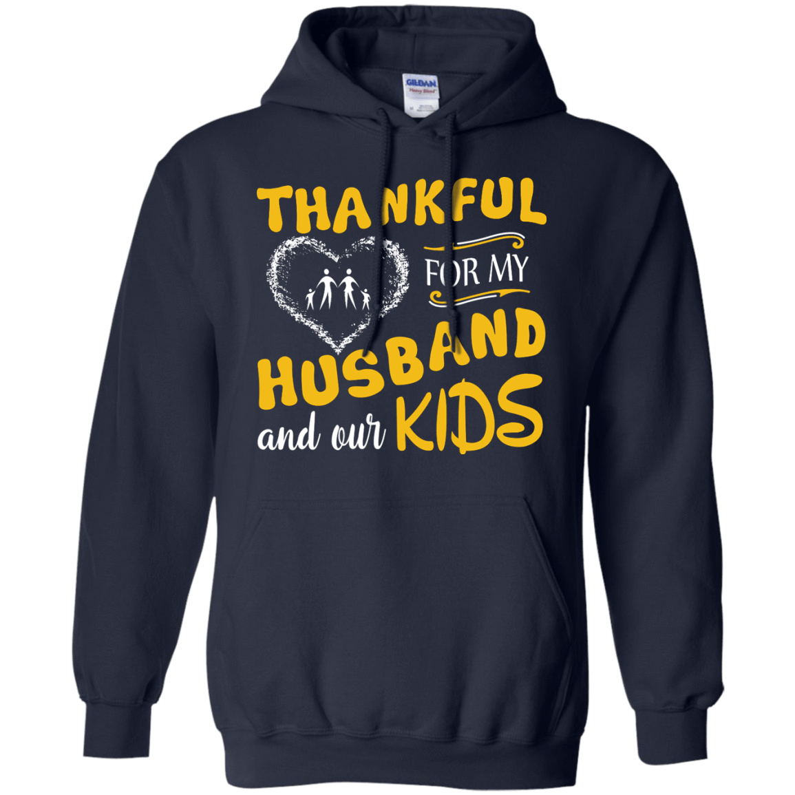 Thankful For My Husband And Our Kids-T-Shirt & Hoodie-Pullover Hoodie-Navy