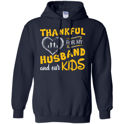 Thankful For My Husband And Our Kids-T-Shirt & Hoodie-Pullover Hoodie-Navy
