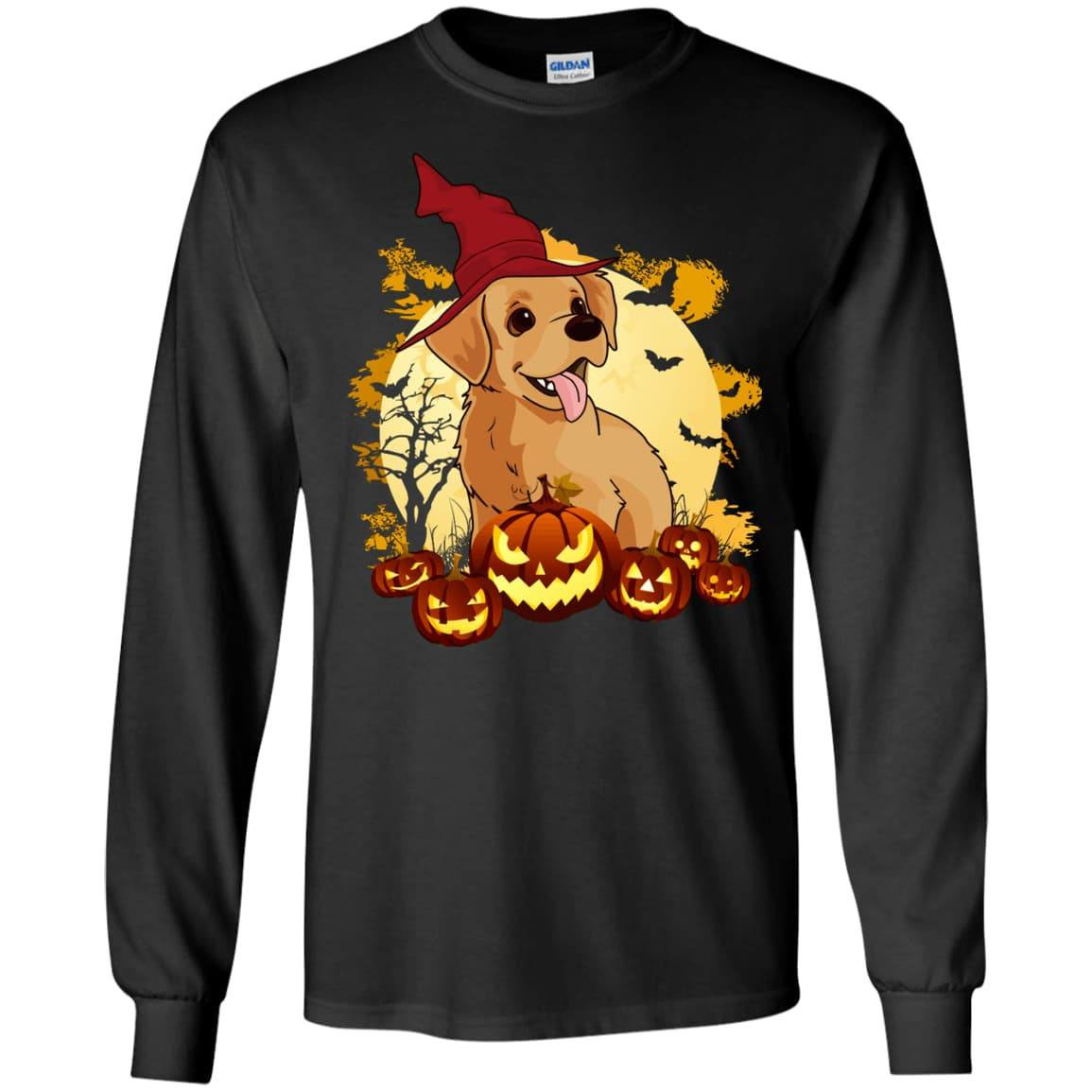 Happy Halloween Labrador Lover-T-Shirt & Hoodie-Long Sleeve T-Shirt-Black