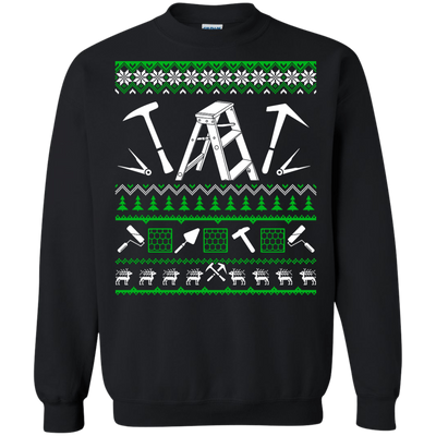 Roofer Christmas Sweater-T-Shirt & Hoodie-Crewneck Sweatshirt-Black