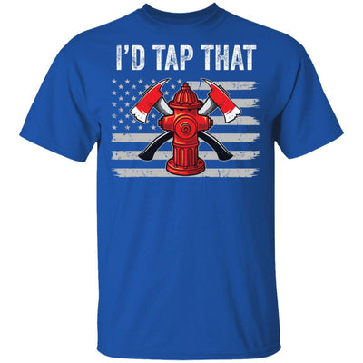 I'd Tap That Firefighter Hydrant US Flag Dad Gift-T-Shirt & Hoodie-Classic T-Shirt-Royal