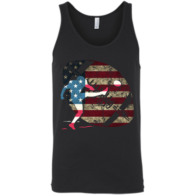 Kicker Football America Flag-T-Shirt & Hoodie-Unisex Tank-Black