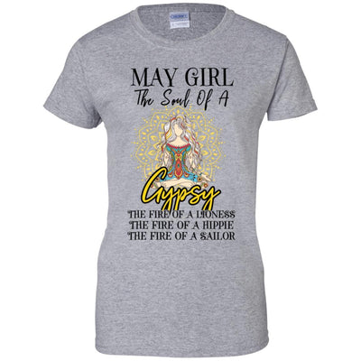 May Girl The Soul Of A Gypsy Funny Birthday Gift-T-Shirt & Tank Top-Women's T-Shirt-Sport Grey
