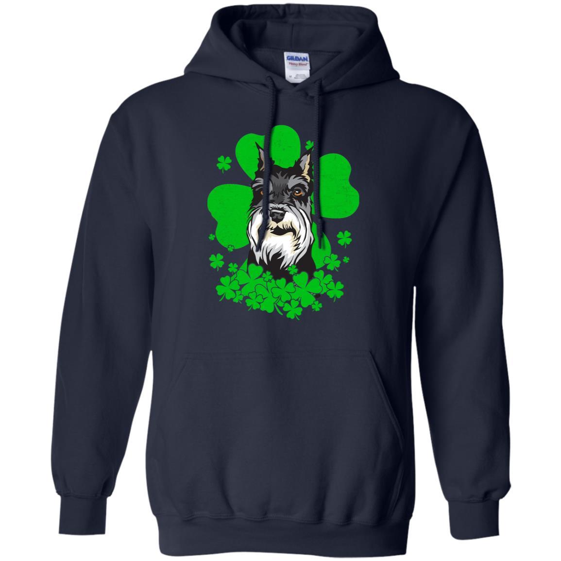 Schnauzer St. Patrick's Day Clovers-T-Shirt & Hoodie-Pullover Hoodie-Navy