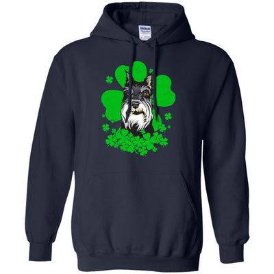 Schnauzer St. Patrick's Day Clovers-T-Shirt & Hoodie-Pullover Hoodie-Navy