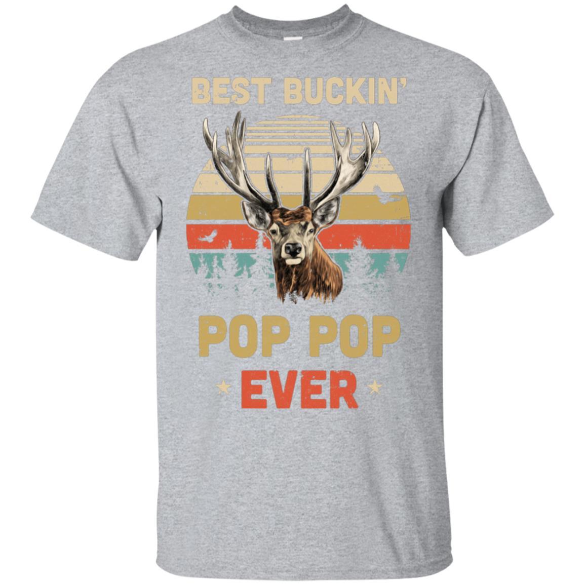 Vintage Best Buckin' Pop Pop Ever Gift For Father Day-T-Shirt & Hoodie-Classic T-Shirt-Sport Grey
