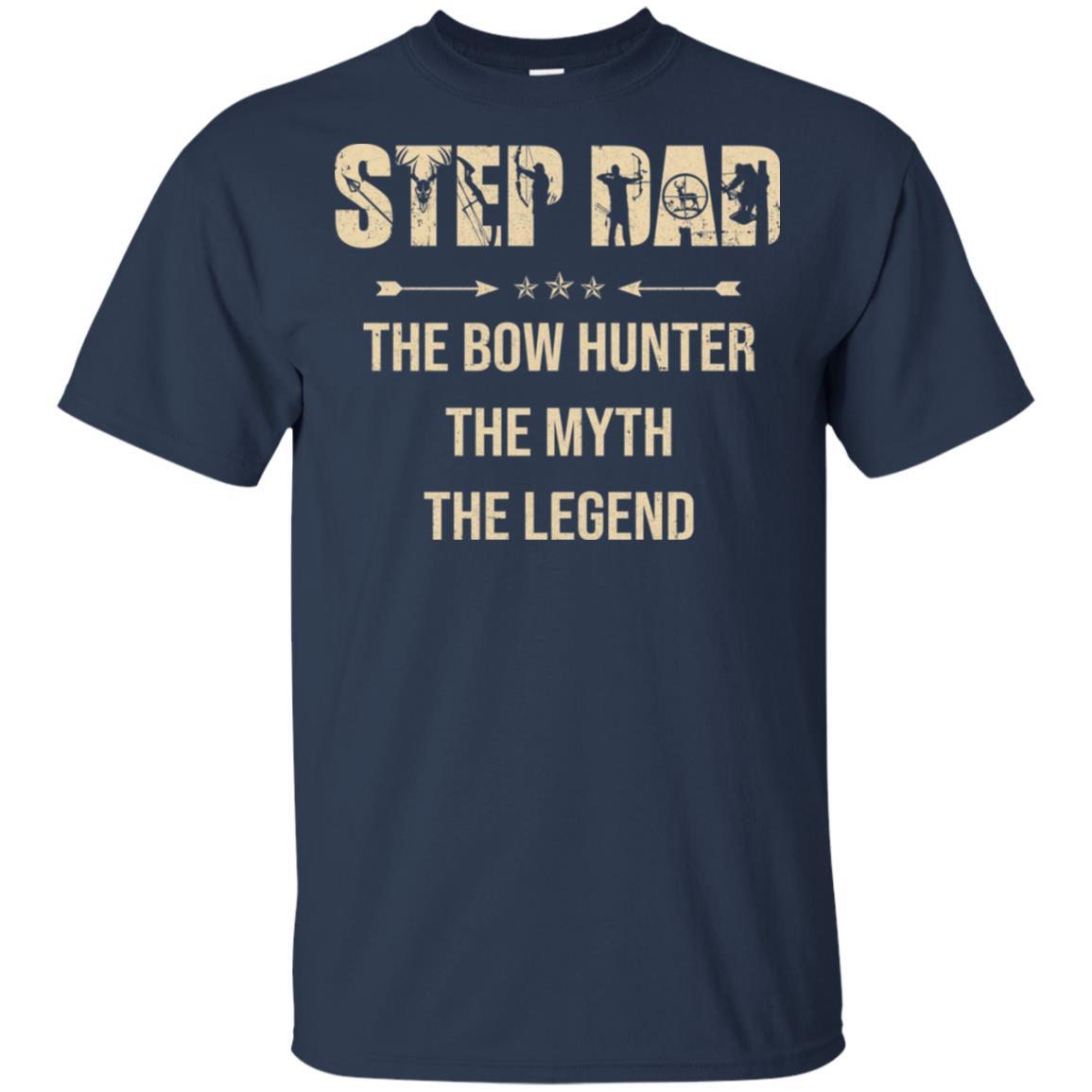 Step Dad The Bow Hunter The Myth The Legend Funny Hunting-T-Shirt & Hoodie-Classic T-Shirt-Navy