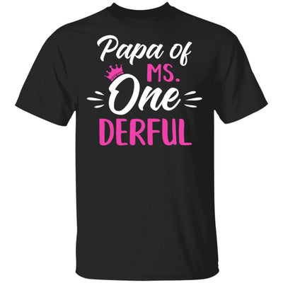 Papa Of Ms Onederful 1st Birthday Party Costumes Gifts-T-Shirt & Hoodie-Classic T-Shirt-Black