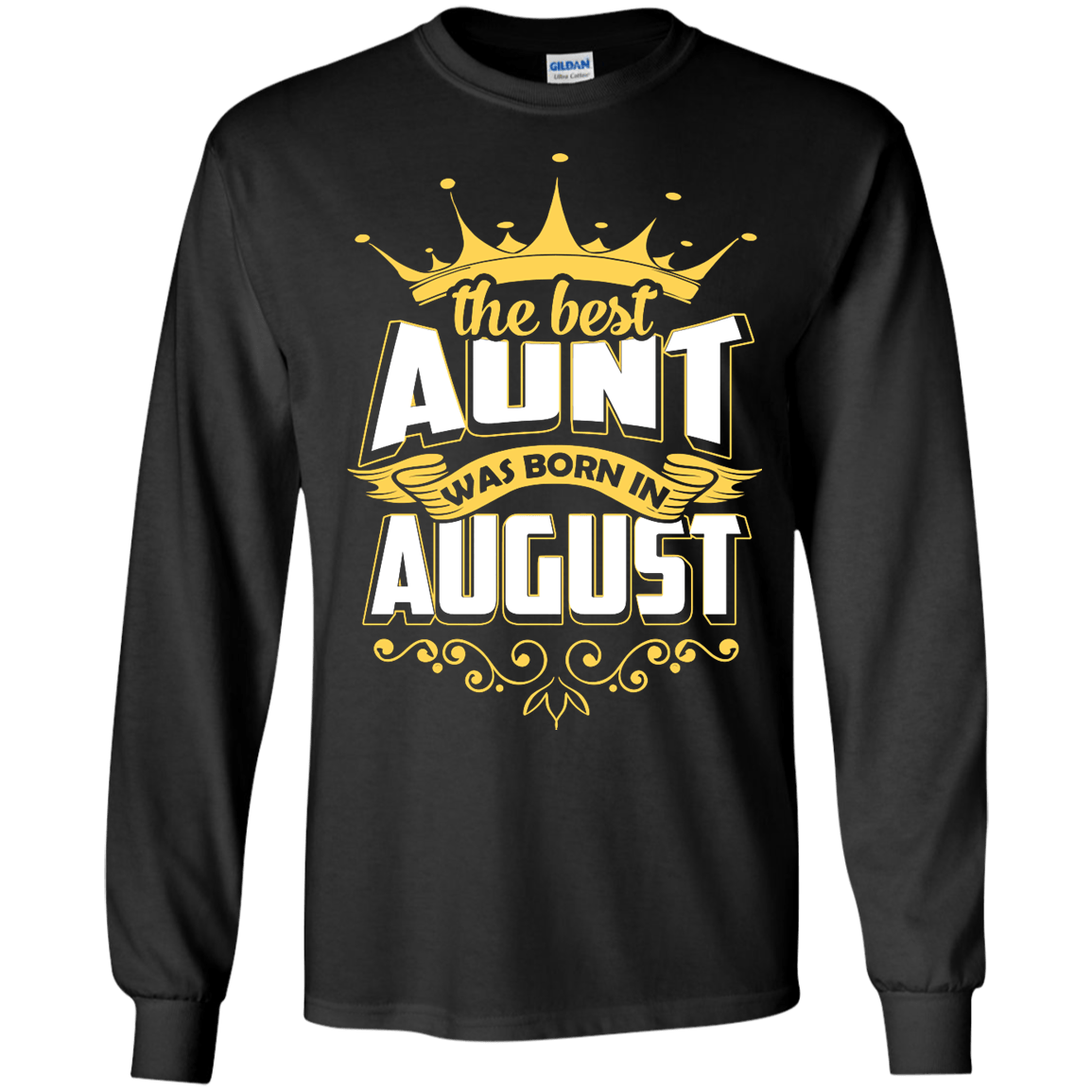 The Best Aunt Was Born In August-T-Shirt & Hoodie-Long Sleeve T-Shirt-Black