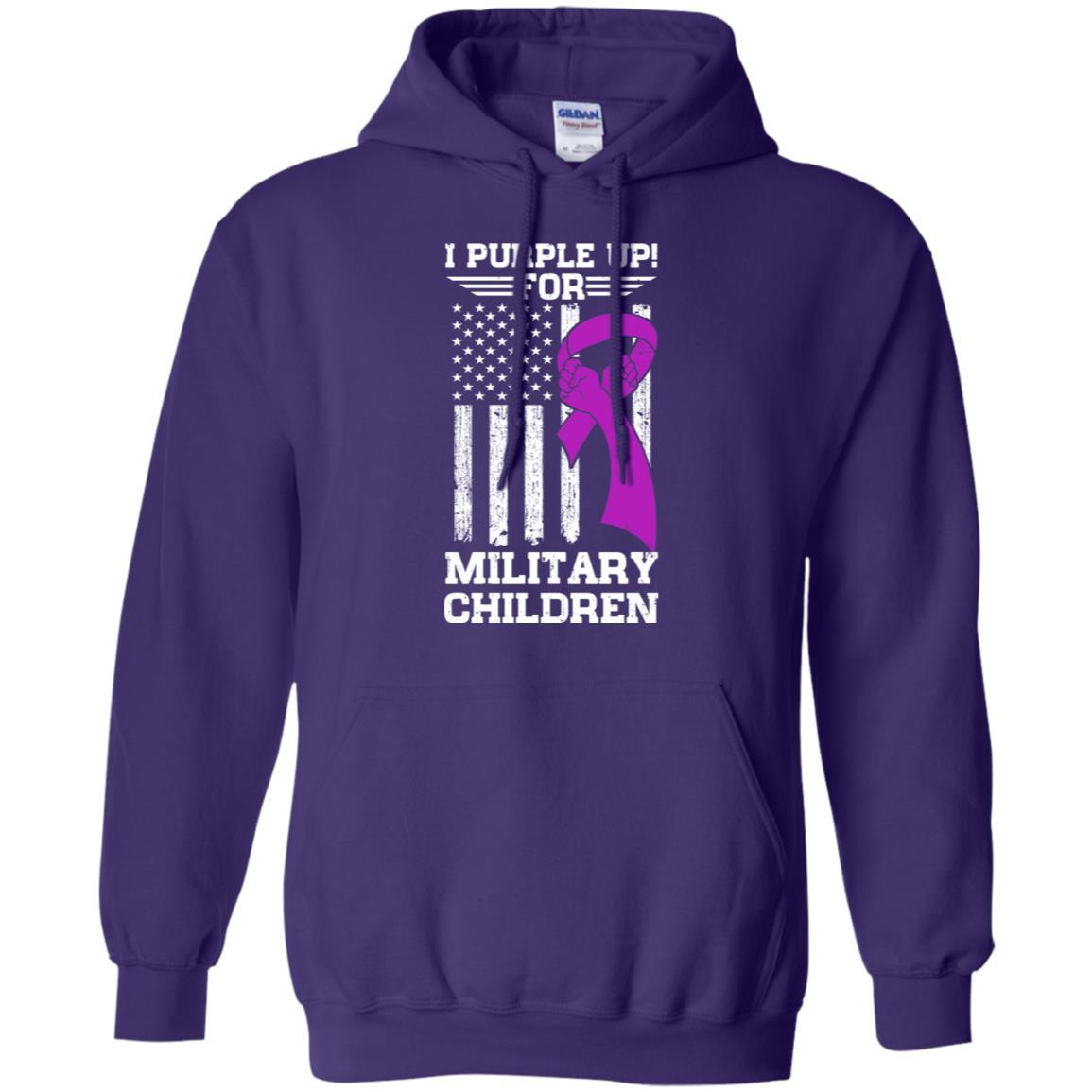 I Purple Up For Military Children Kid Child Gifts-T-Shirt & Hoodie-Pullover Hoodie-Purple