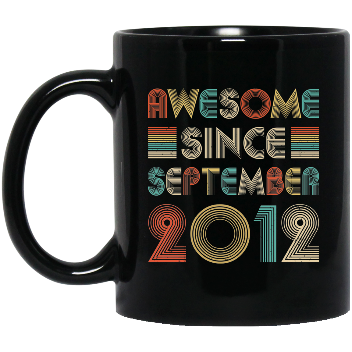 Awesome Since September 2012 Vintage 9th Birthday Gifts Youth Mug-Coffee Mug-BM11OZ 11 oz. Black Mug-Black
