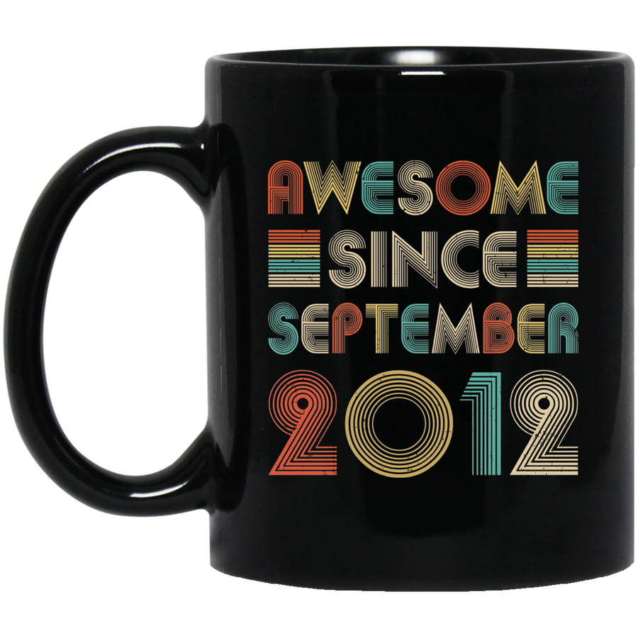 Awesome Since September 2012 Vintage 9th Birthday Gifts Youth Mug-Coffee Mug-BM11OZ 11 oz. Black Mug-Black