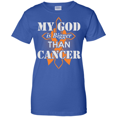 My God Is Bigger Than Cancer Orange Awareness Ribbon-T-Shirt & Hoodie-Women's T-Shirt-Royal