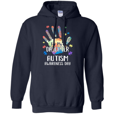 Support Autism Awareness For My Daughter Puzzle Gift-T-Shirt & Hoodie-Pullover Hoodie-Navy