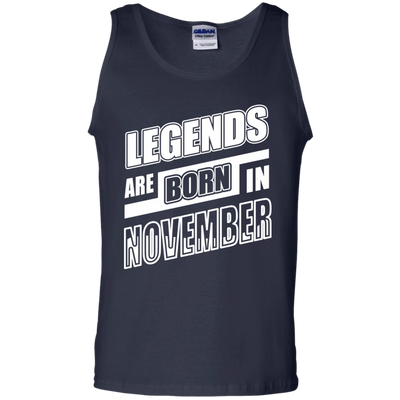 Legends are born in NOVEMBER-T-Shirt & Hoodie-Unisex Tank-Navy