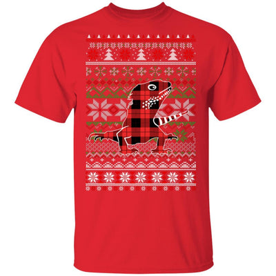 Bearded Dragon Red Plaid Ugly Christmas Sweater Funny Gifts-T-Shirt & Sweatshirt-Classic T-Shirt-Red