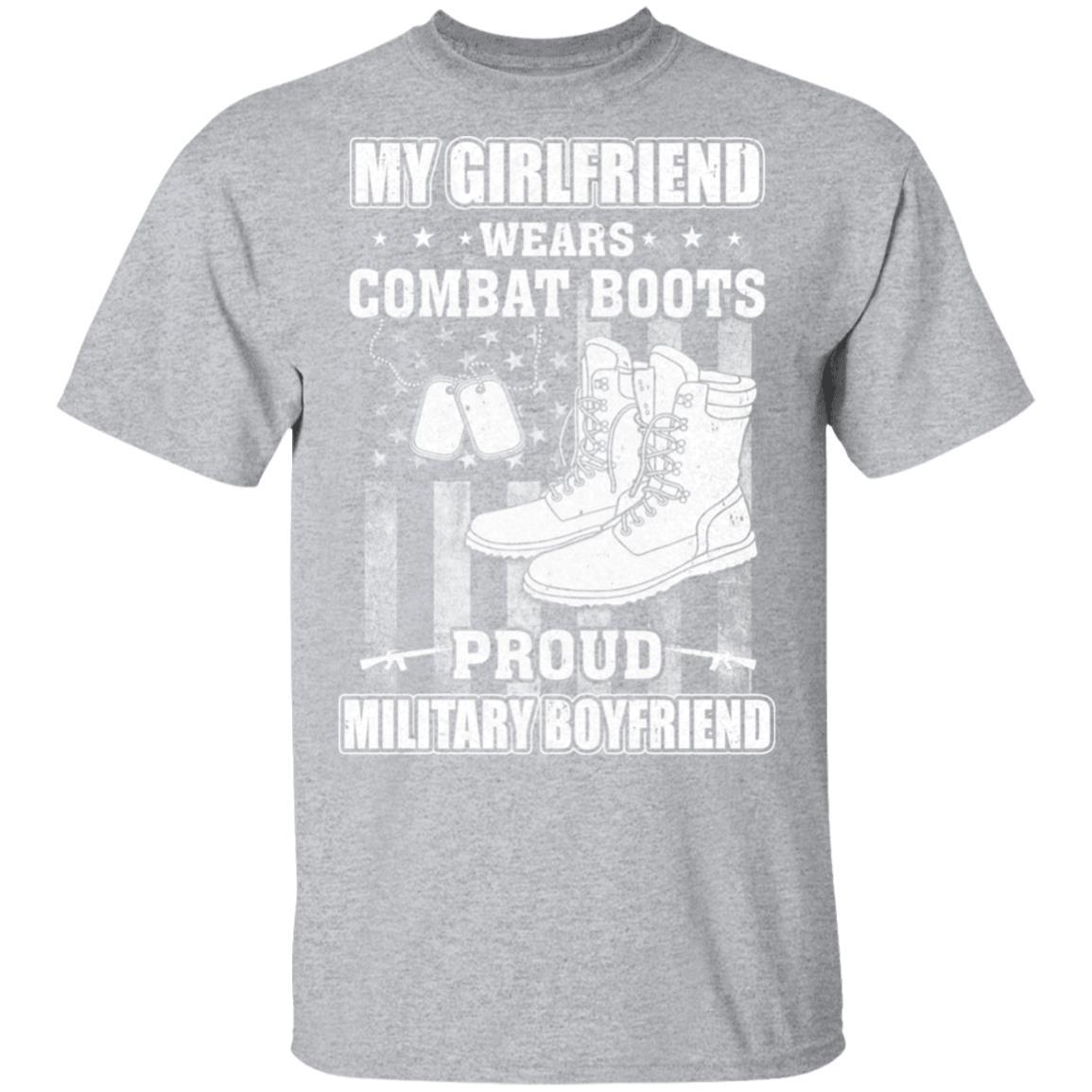 My Girlfriend Wears Combat Boots Proud Military Boyfriend-T-Shirt & Hoodie-Classic T-Shirt-Sport Grey