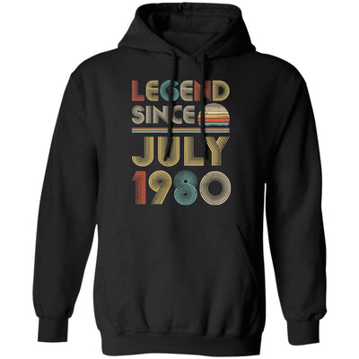 Legend Since July 1980 Vintage 41th Birthday Gifts-T-Shirt & Hoodie-Pullover Hoodie-Black