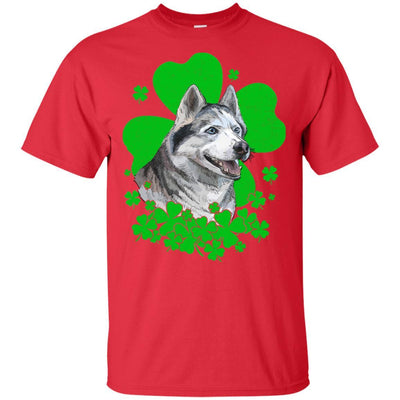 Siberian Husky St. Patrick's Day Clovers-T-Shirt & Hoodie-Classic T-Shirt-Red