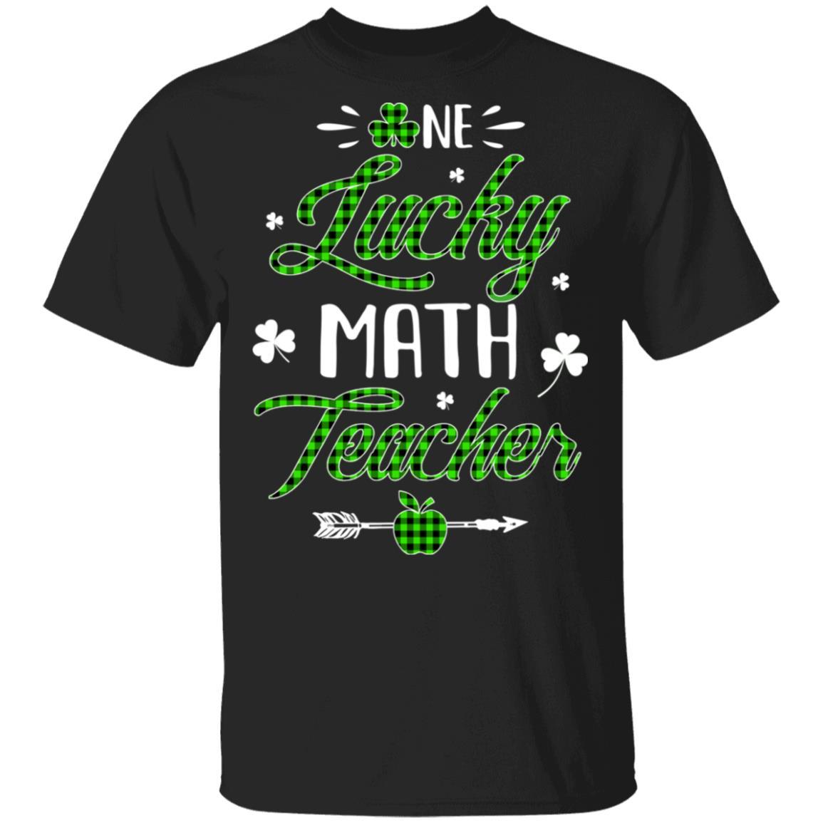 One Lucky Math Teacher St Patricks Day Irish Gift-T-Shirt & Hoodie-Classic T-Shirt-Black