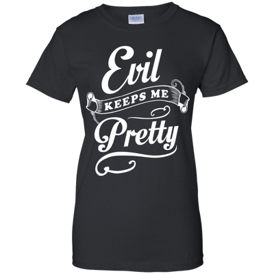 Evil Keeps Me Pretty-T-Shirt & Tank Top-Women's T-Shirt-Black