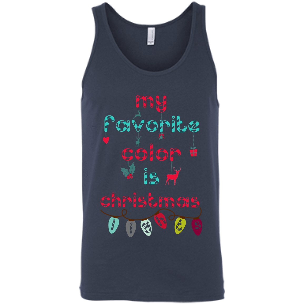 My Favorite Color Is Christmas Light-T-Shirt & Hoodie-Unisex Tank-Navy
