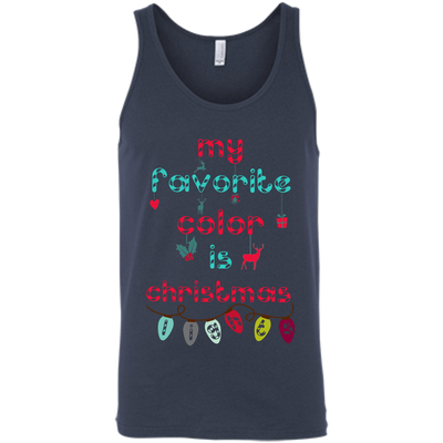 My Favorite Color Is Christmas Light-T-Shirt & Hoodie-Unisex Tank-Navy
