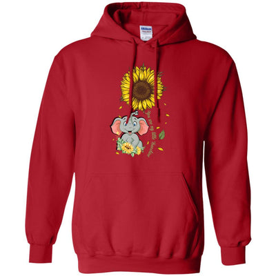 You Are My Little Sunshine Sunflower Elephant-T-Shirt & Hoodie-Pullover Hoodie-Red