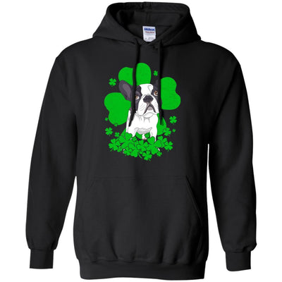Bulldog St. Patrick's Day Clovers-T-Shirt & Hoodie-Pullover Hoodie-Black