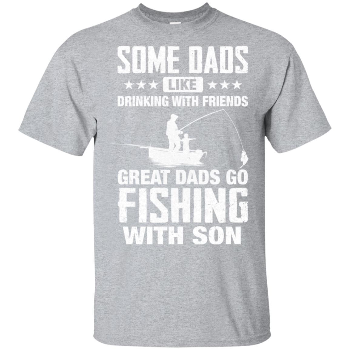 Great Dad Go Fishing With Son Father Day Gift-T-Shirt & Hoodie-Classic T-Shirt-Sport Grey