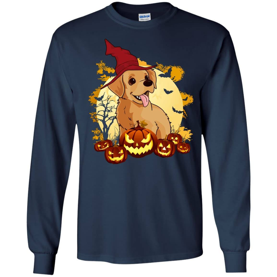 Happy Halloween Labrador Lover-T-Shirt & Hoodie-Long Sleeve T-Shirt-Navy