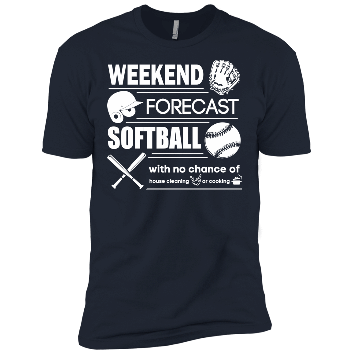 WEEKEND FORECAST SOFTBALL-T-Shirt & Hoodie-Premium T-Shirt-Midnight Navy