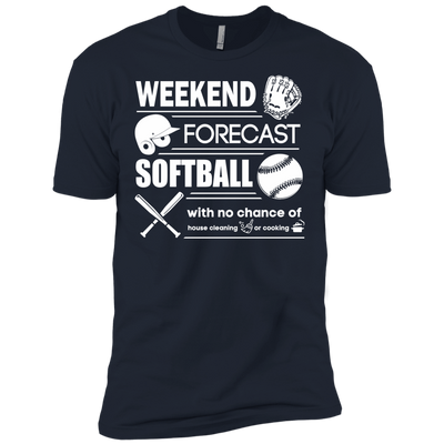 WEEKEND FORECAST SOFTBALL-T-Shirt & Hoodie-Premium T-Shirt-Midnight Navy