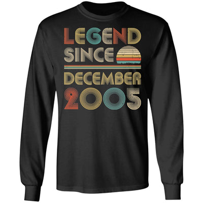 Legend Since December 2005 Vintage 16th Birthday Gifts-T-Shirt & Hoodie-Long Sleeve T-Shirt-Black