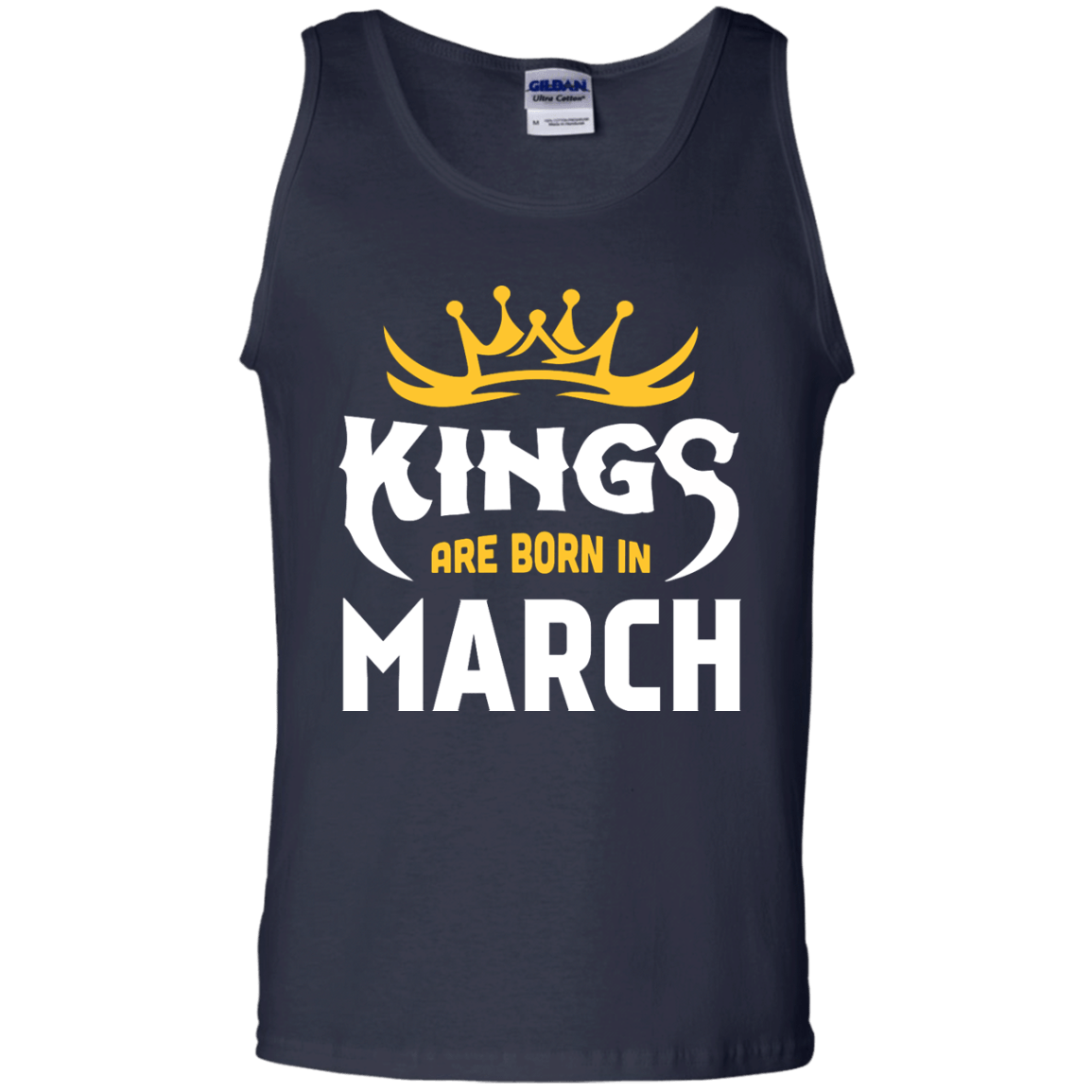 Kings Are Born In March-T-Shirt & Hoodie-Unisex Tank-Navy