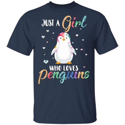 Just A Girl Who Loves Penguins Cute Penguin Lover-T-Shirt & Hoodie-Classic T-Shirt-Navy