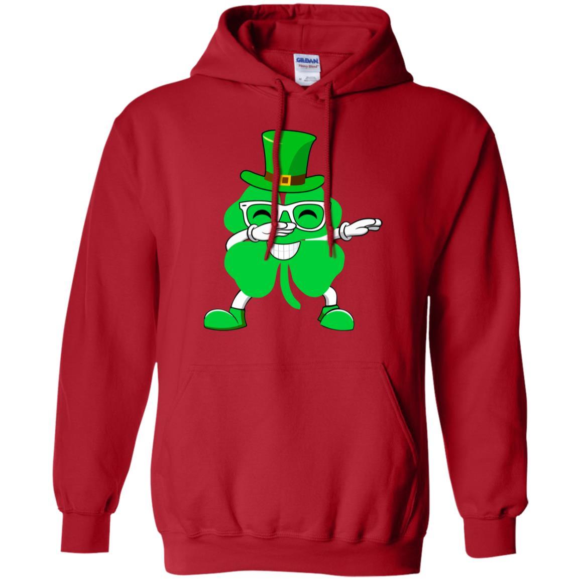 Shamrock Dabbing Happy St Patricks Day Shenanigator-T-Shirt & Hoodie-Pullover Hoodie-Red