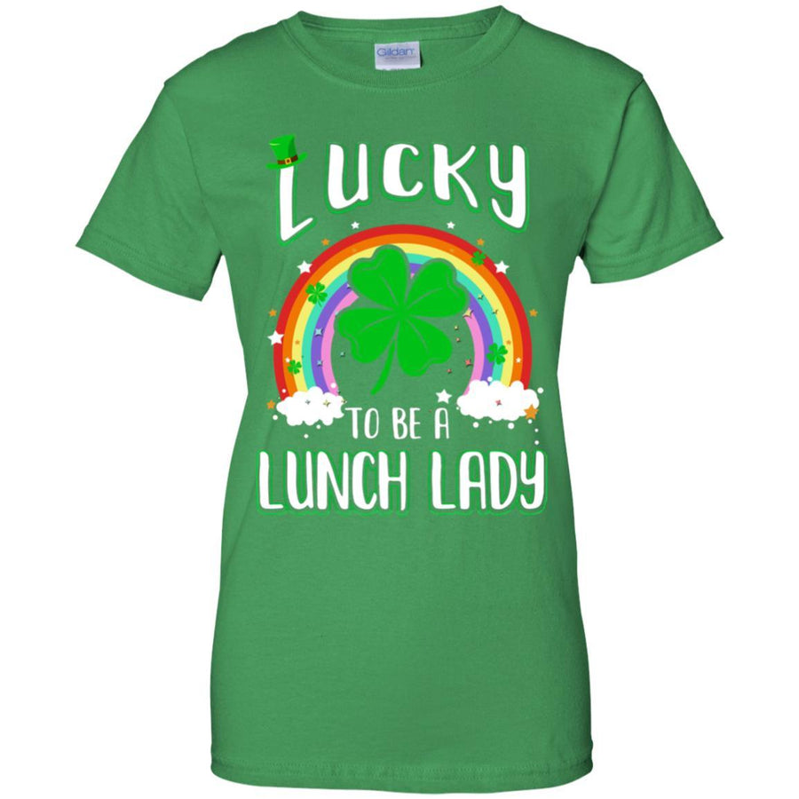 Funny St Patricks Day Lucky To Be A Lunch Lady-T-Shirt & Hoodie-Women's T-Shirt-Irish Green