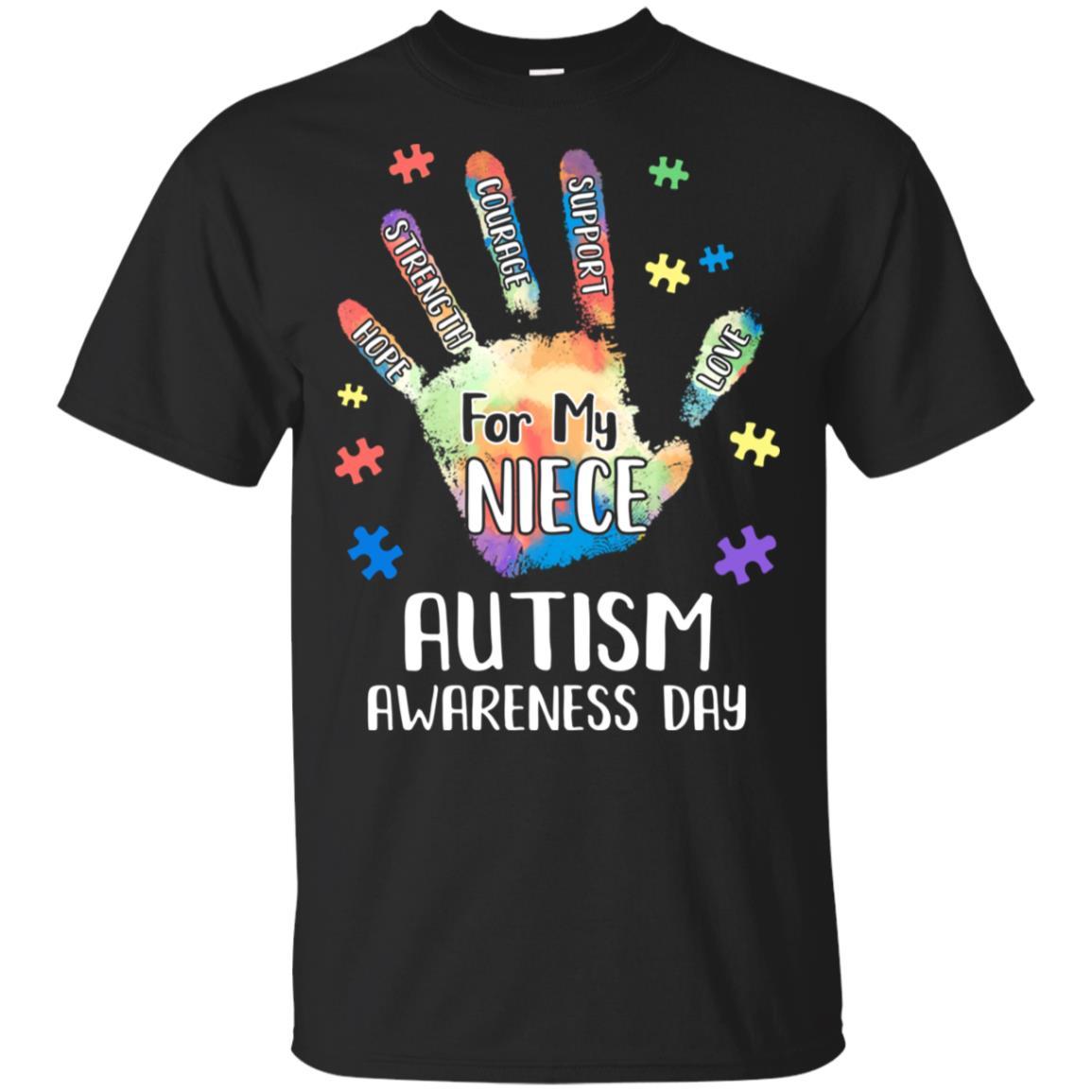 Support Autism Awareness For My Niece Puzzle Gift-T-Shirt & Hoodie-Classic T-Shirt-Black