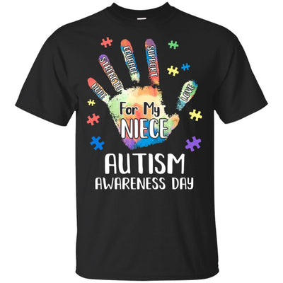 Support Autism Awareness For My Niece Puzzle Gift-T-Shirt & Hoodie-Classic T-Shirt-Black