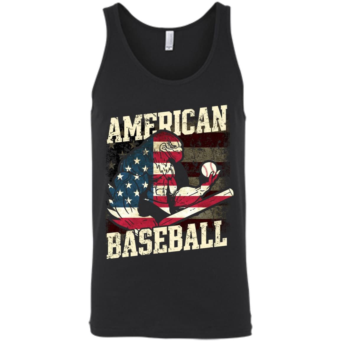 Badass Eagle American Baseball-T-Shirt & Hoodie-Unisex Tank-Black