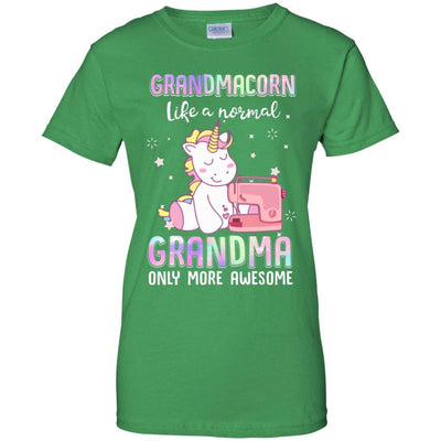 Grandmacorn Like A Normal Grandma Sewing Unicorn Gift-T-Shirt & Hoodie-Women's T-Shirt-Irish Green