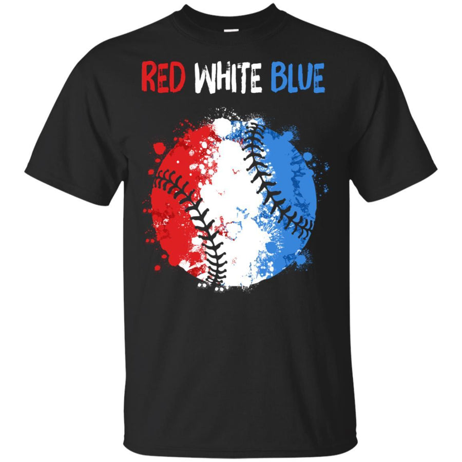 4Th Of July Red White Blue Baseball Lovers Patriotic-T-Shirt & Hoodie-Classic T-Shirt-Black