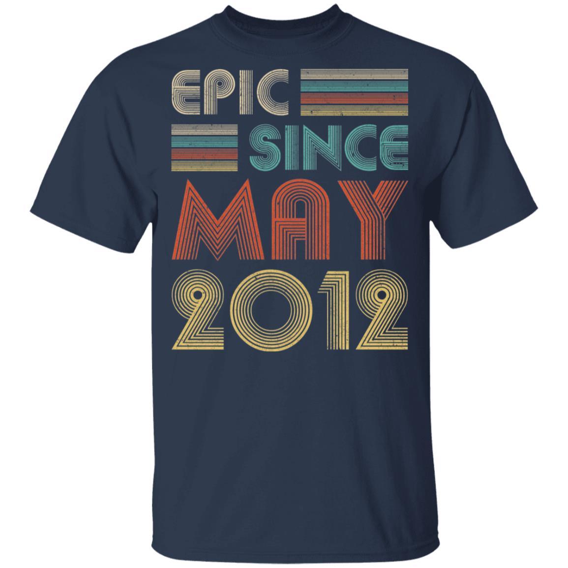 Epic Since May 2012 Vintage 9th Birthday Gifts Youth-Youth Shirt-Youth T-Shirt-Navy
