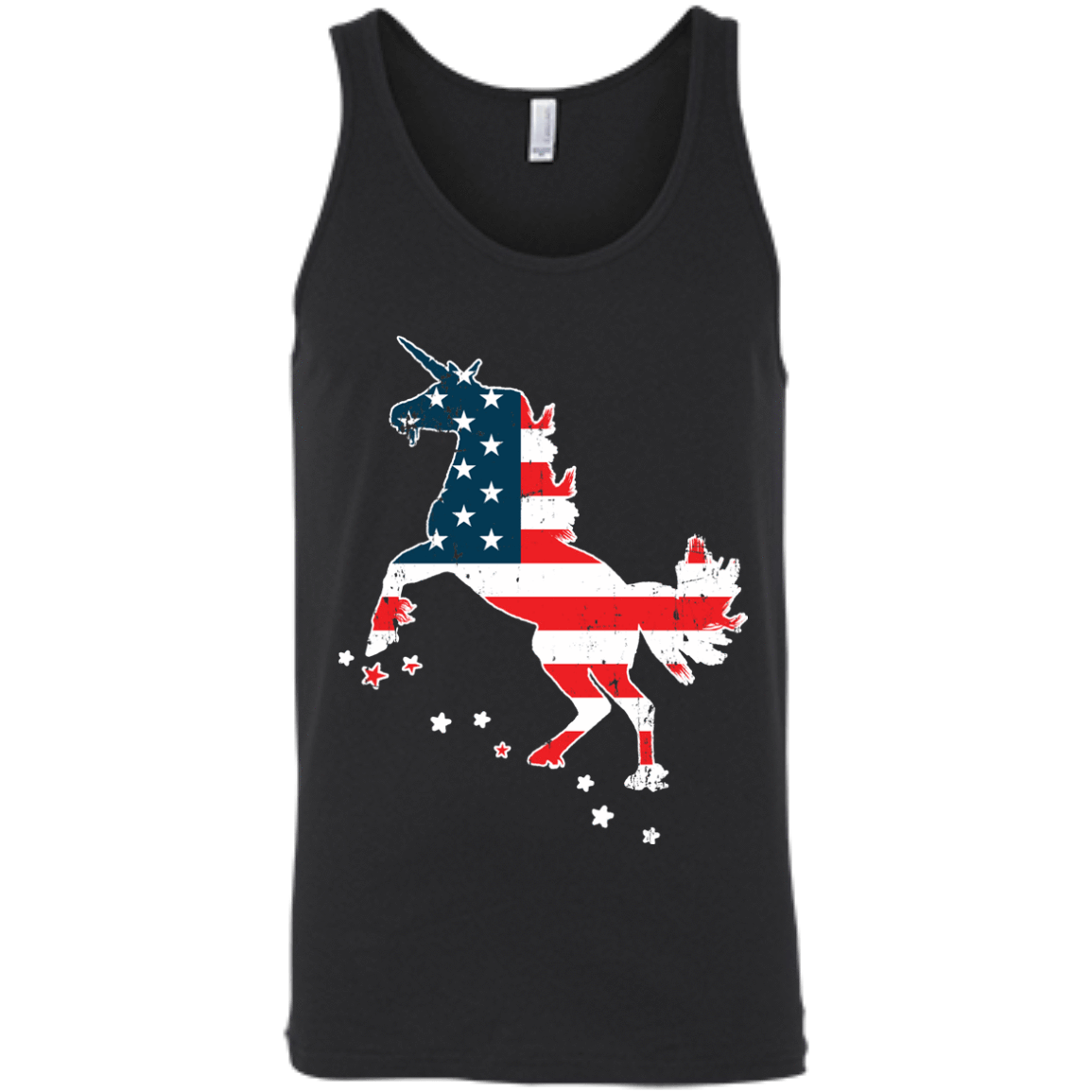 Unicorn Silhouette July of 4th-T-Shirt & Hoodie-Unisex Tank-Black